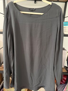 Eileen Fisher Slate Gray Long Sleeve Scoop Neck Tunic